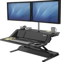 Zit-sta werkplek verhoger Fellowes Lotus DX zwart
