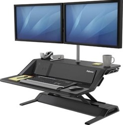 Zit-sta werkplek verhoger Fellowes Lotus DX zwart