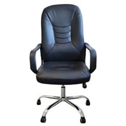 Zwarte bureaustoel van pu-leer Comfort OC500